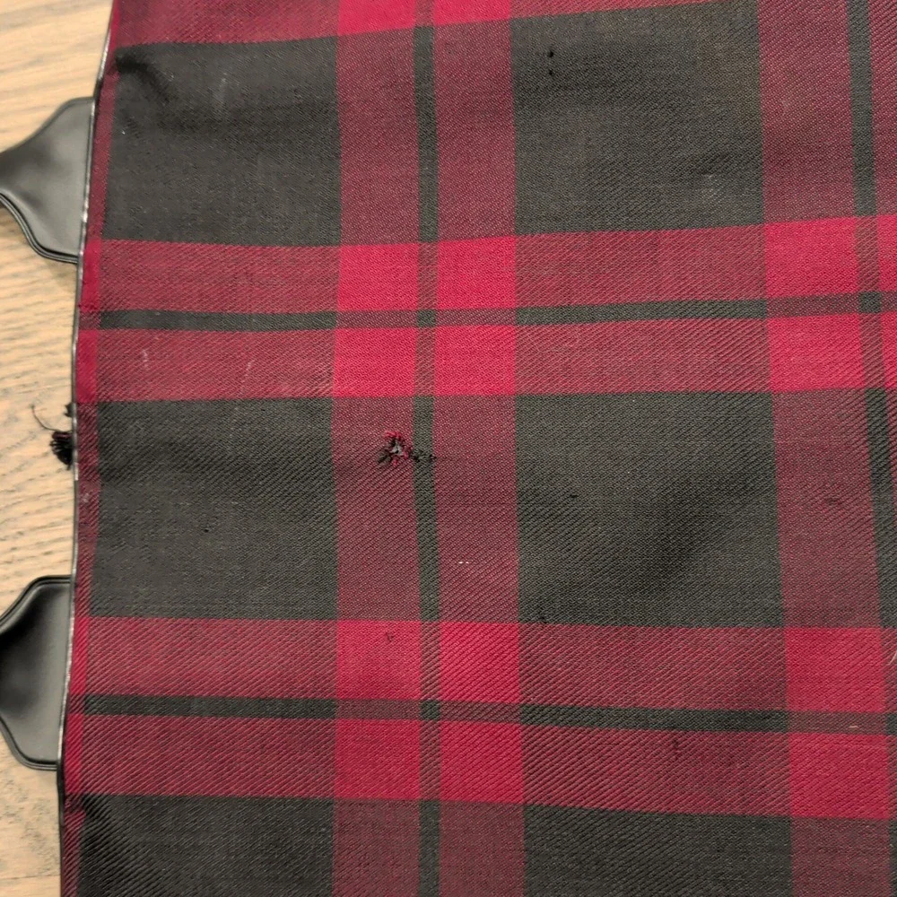 Vintage TWA Airlines Garment Bag Red Black Plaid Suiter Travel Luggage Logo